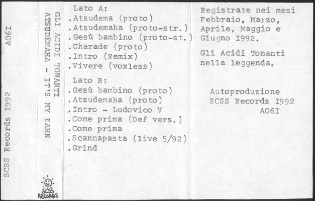 a061 gli acidi tonanti: atsudemaha it's my kahn 1992 a061 gli acidi tonanti: atsudemaha it's my kahn 1992